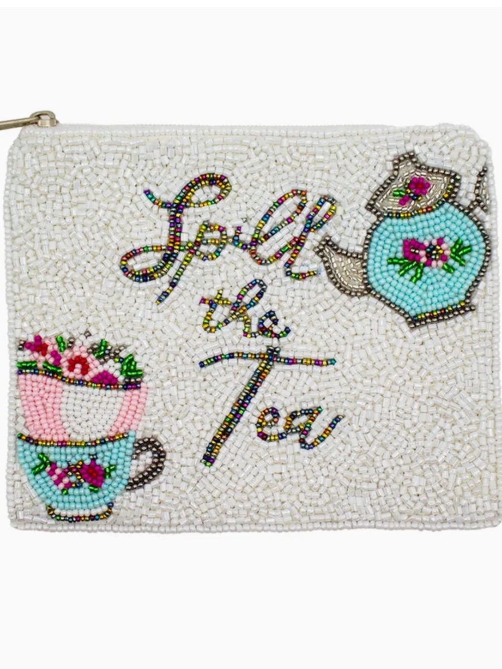 "Spill The Tea" Beaded Coin Pouch